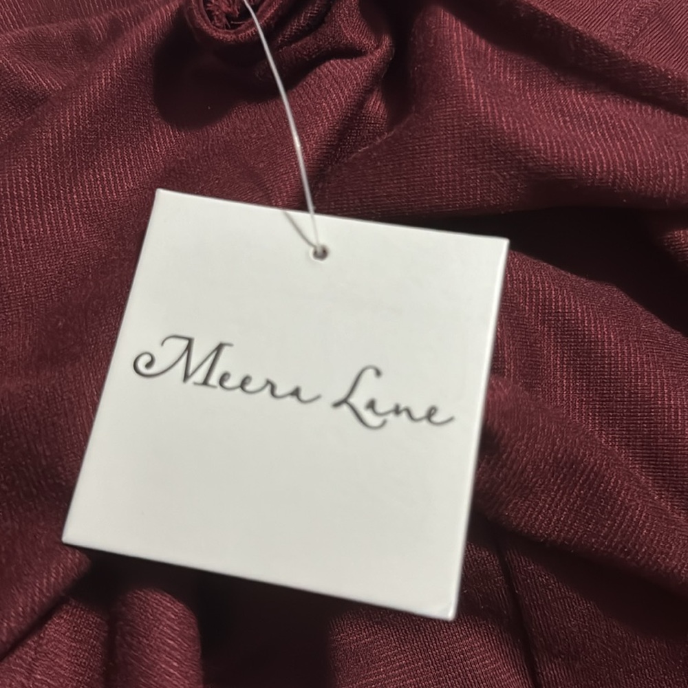 Meera Lane 3x Sleeveless V Neck Wine Dress NWT